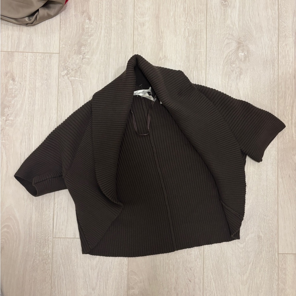 Kenneth Cole Dark Brown Ribbed Shrug